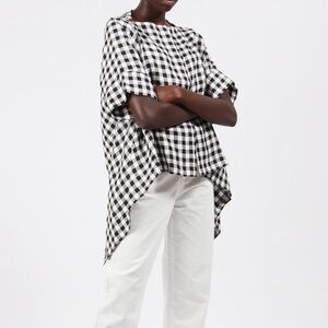 Black and White Checkered Women's Top